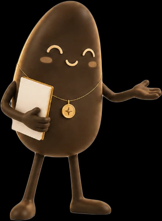 Cléa character holding a notebook and guiding through the AI assistant